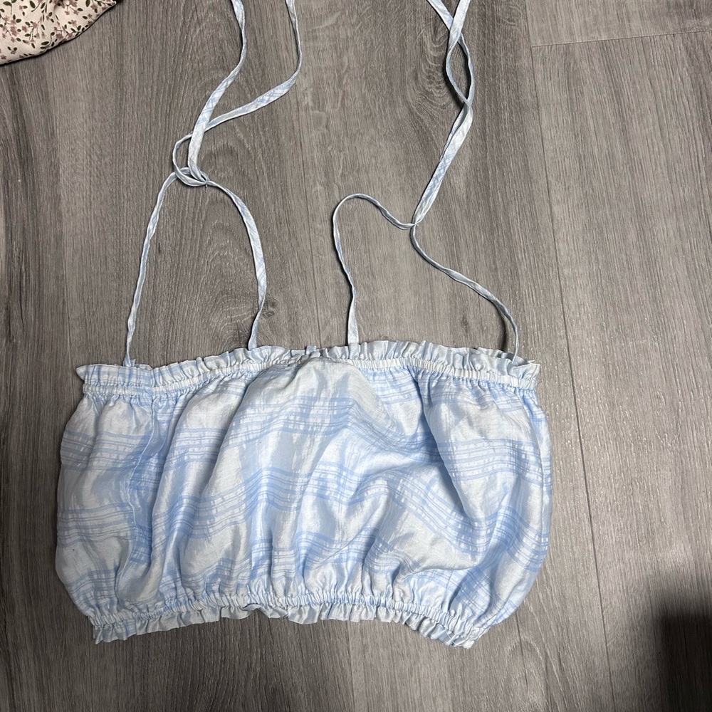 Light Blue Strappy Crop Top